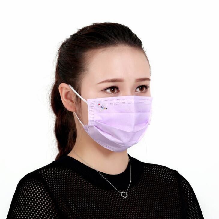 Polvo anti del color del oído de la máscara disponible rosada del lazo 65 G/M para la protección de la cara proveedor